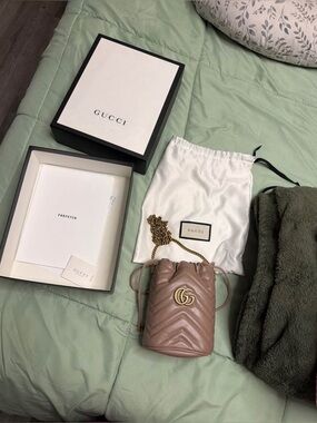 Gucci GG Marmont Mini Bucket Bag — Blush Pink